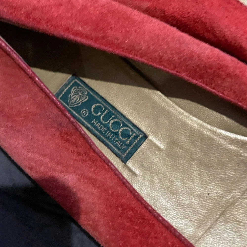 Gucci orange suede flats sz 38.5 US - Picture 4 of 8